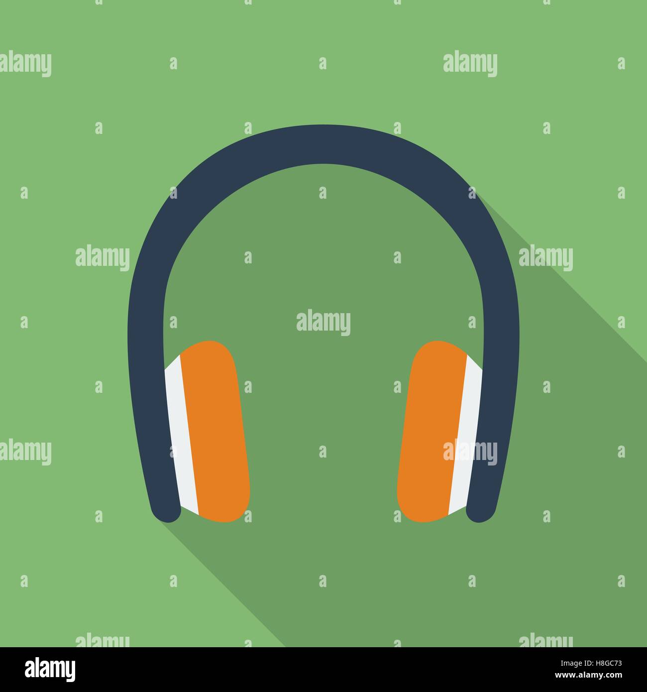 Headphones icon. Modern Flat style with a long shadow Stock Vector ...