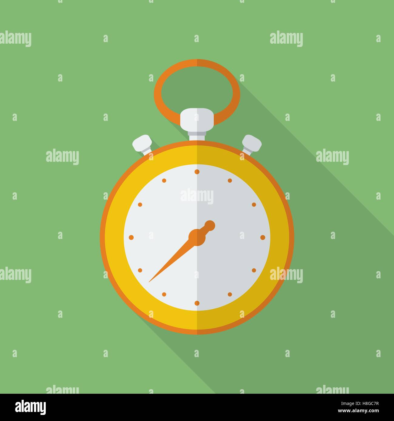Stopwatch icon. Modern Flat style with a long shadow Stock Vector Image ...