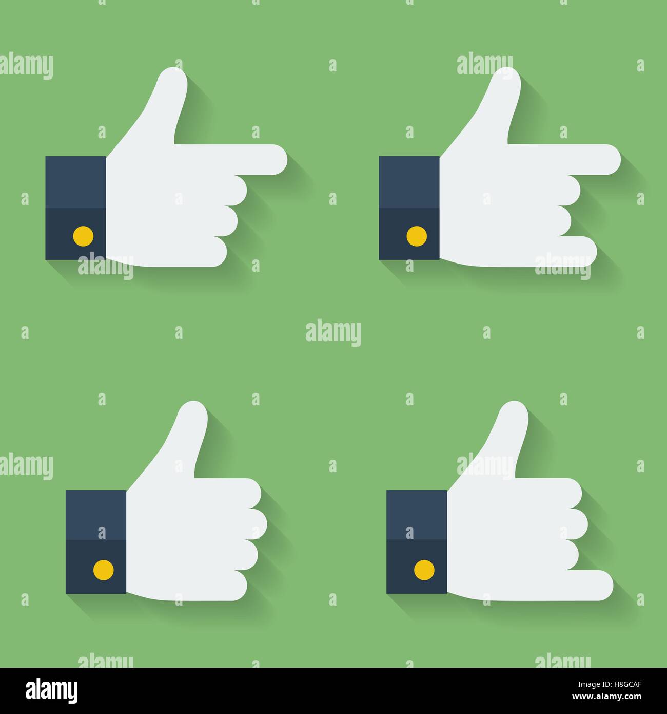 Thumbs up icon set. Flat style Stock Vector Image & Art - Alamy