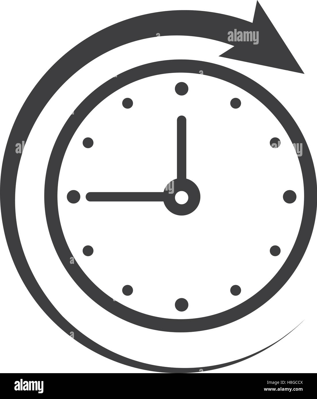 Icon of symbol, sign Open around the clock or 24 hours a day Stock