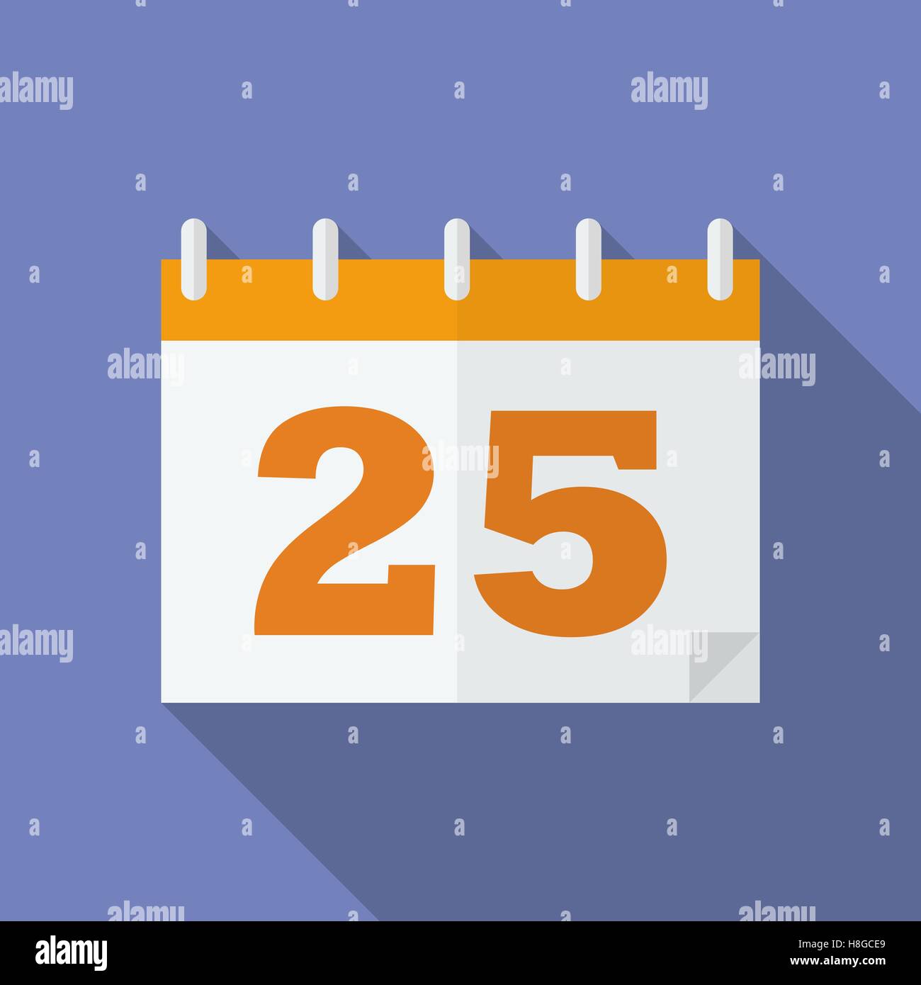 icon-of-christmas-day-calendar-25-december-flat-style-stock-vector