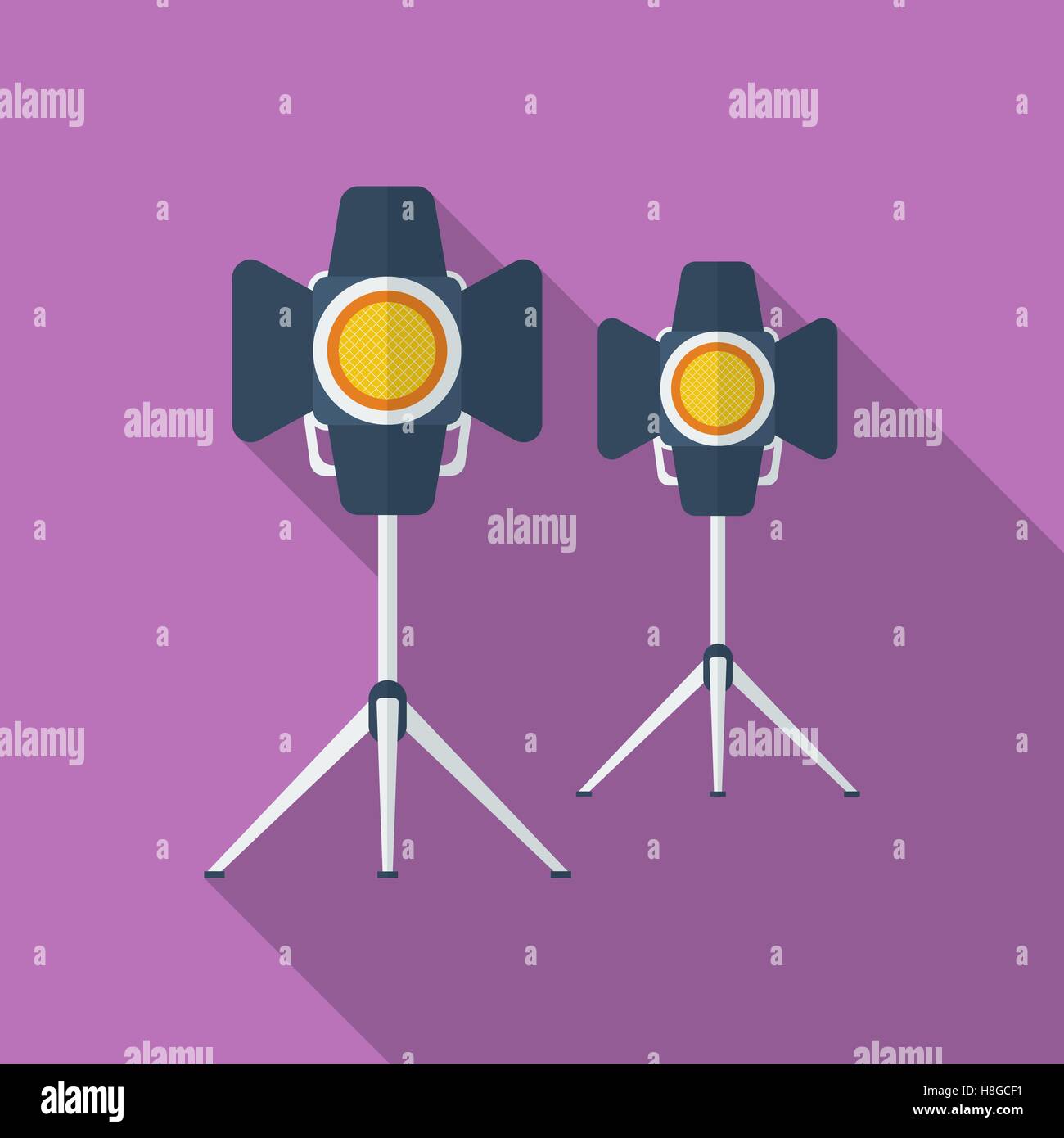 Icon of Cinema Lamp or Lighter. Flat style Stock Vector