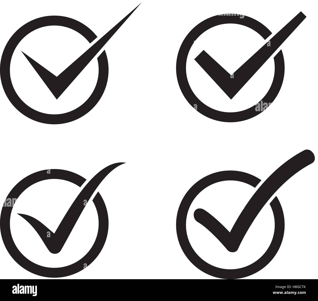 Set of check mark, check box icons Stock Vector Image & Art Alamy