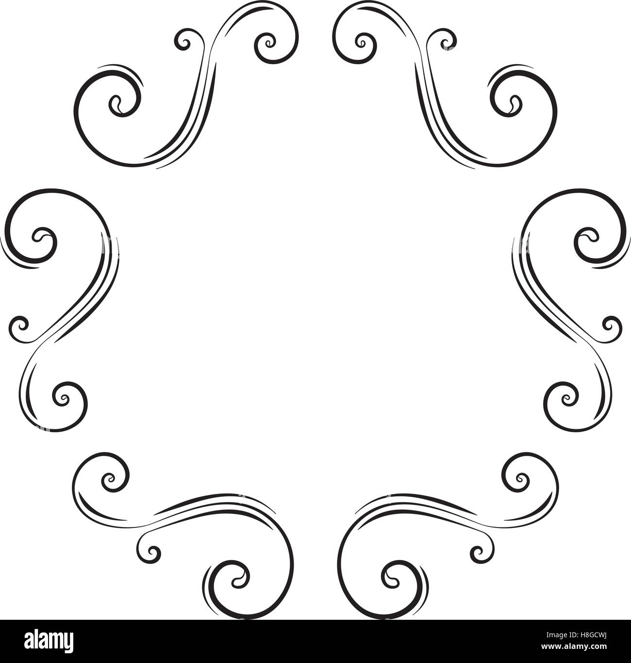Decorative Swirl Ornate Frame Border Vector Illustration Stock Vector Image Art Alamy