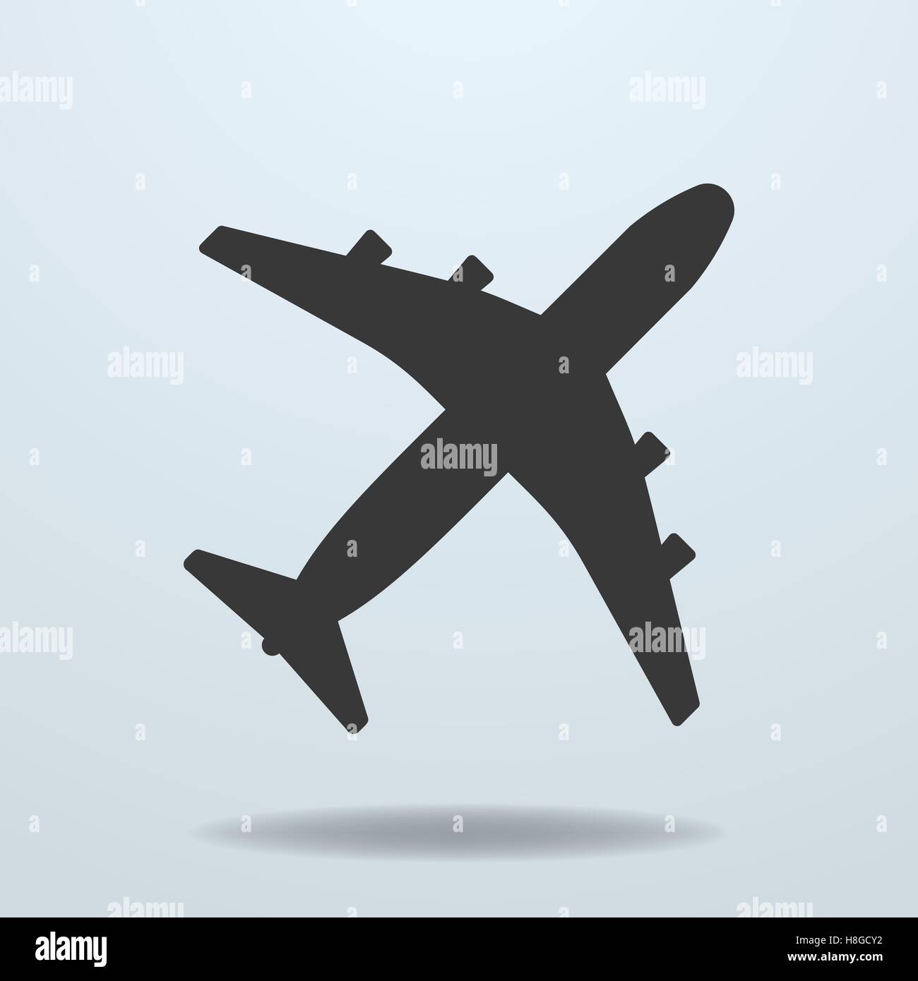 Icon of Plane. Black style. Vector Illustration Stock Vector