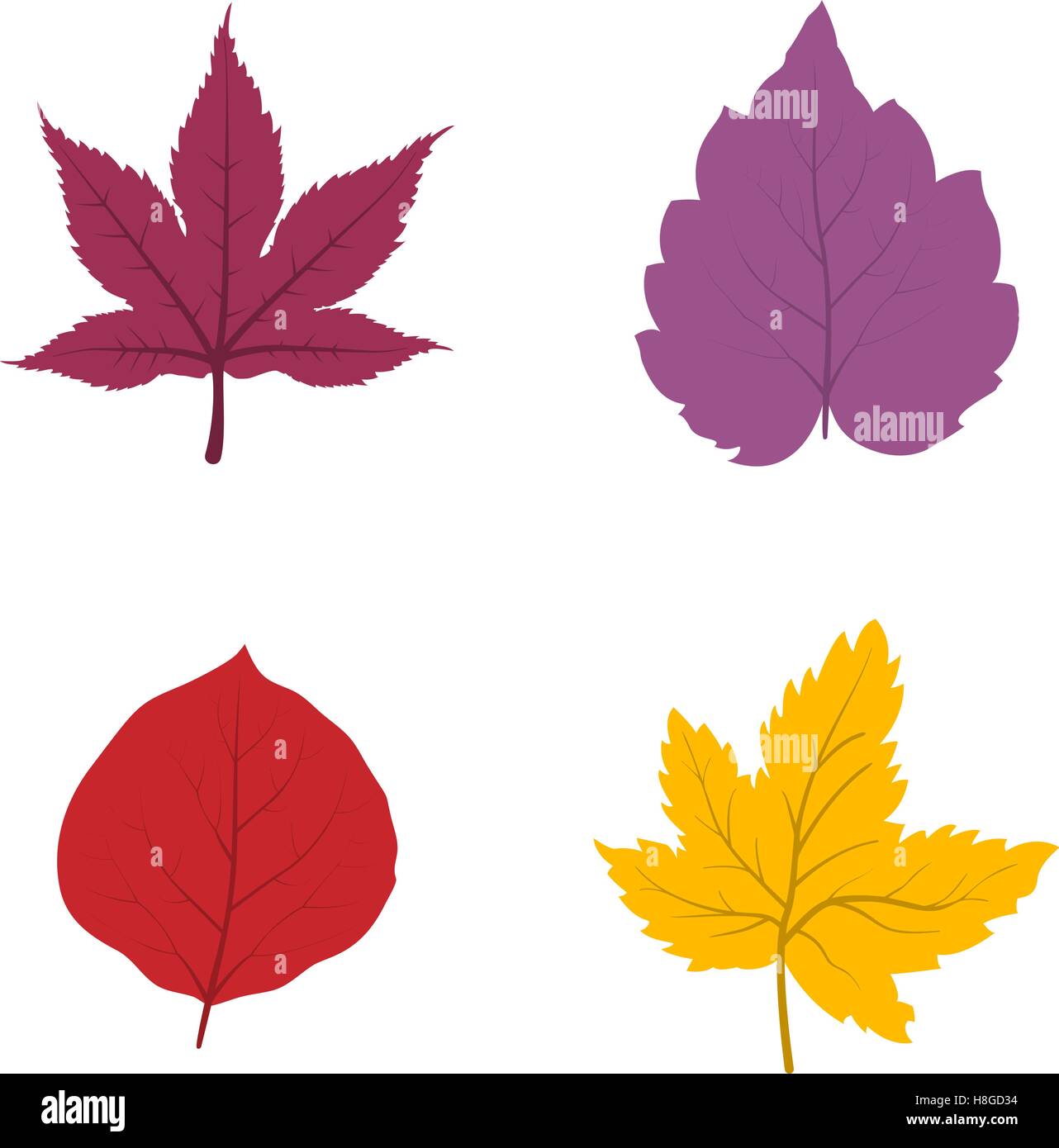 Icon set of Leaves Stock Vector Image & Art - Alamy