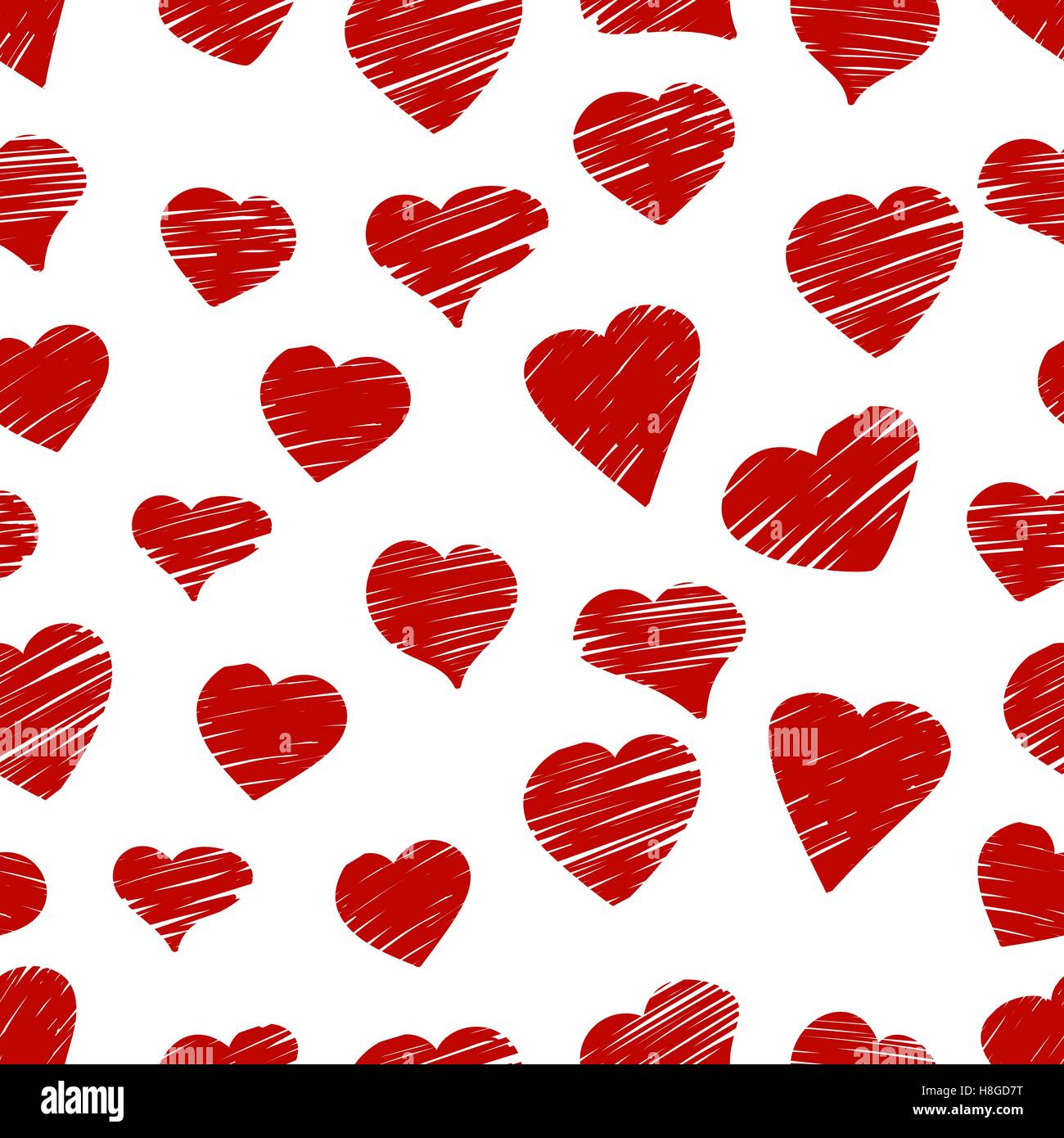 Hand drawn pattern from hearts Stock Vector Image & Art - Alamy