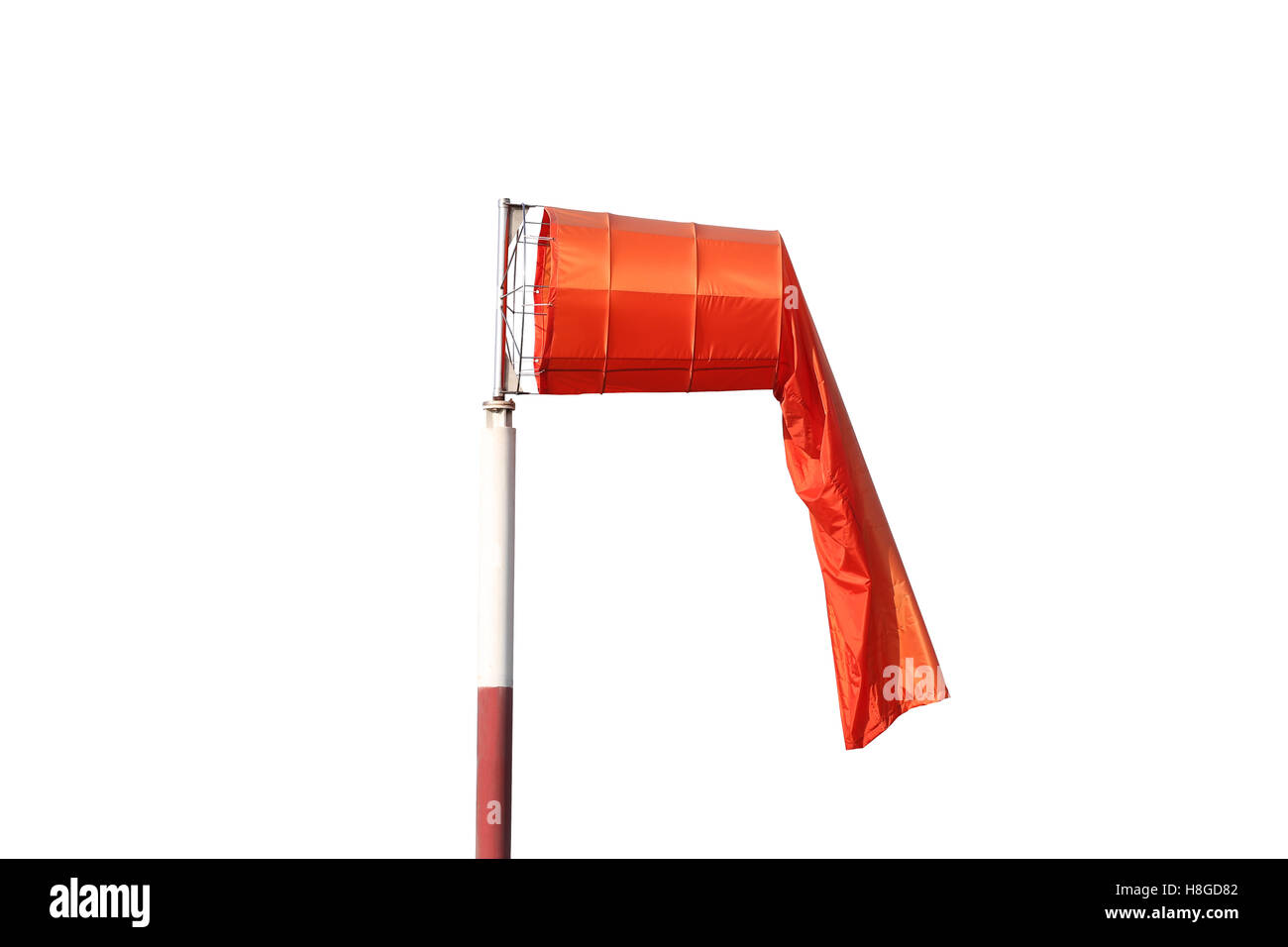 Wind sock of equipment check the wind blow direction isolated on white