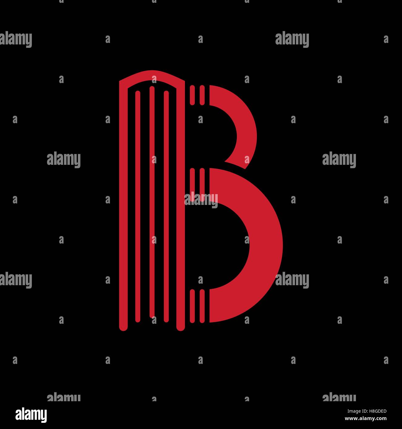 Logo templates of letter B. Book shape Stock Vector