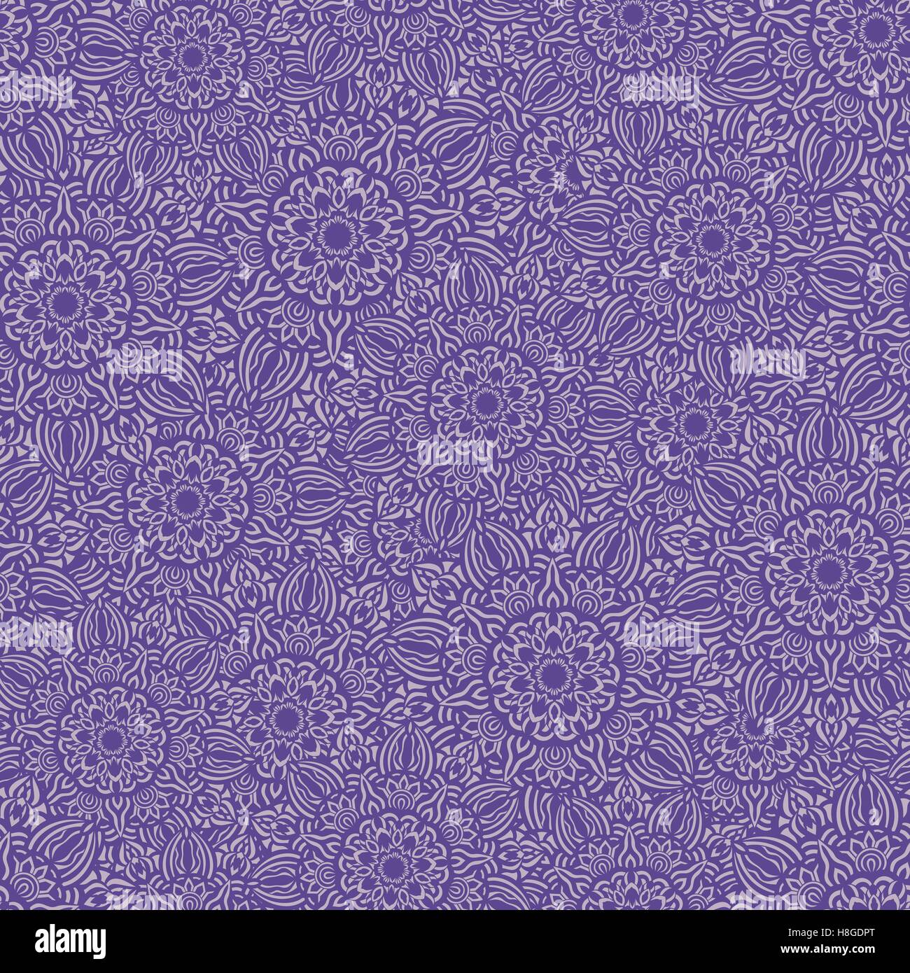 Hand drawn seamless Flower pattern. Doodle style Stock Vector Image ...