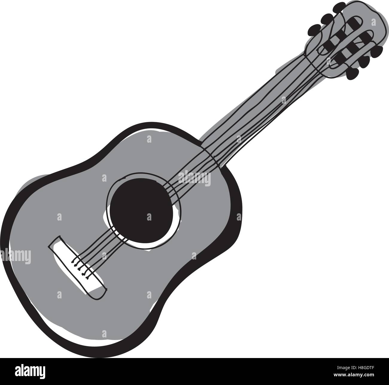 acoustic guitar instrument icon image vector illustration design Stock Vector