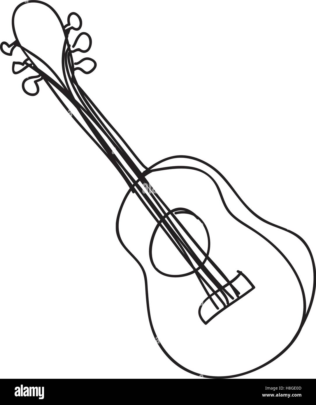 acoustic guitar instrument icon image vector illustration design Stock Vector