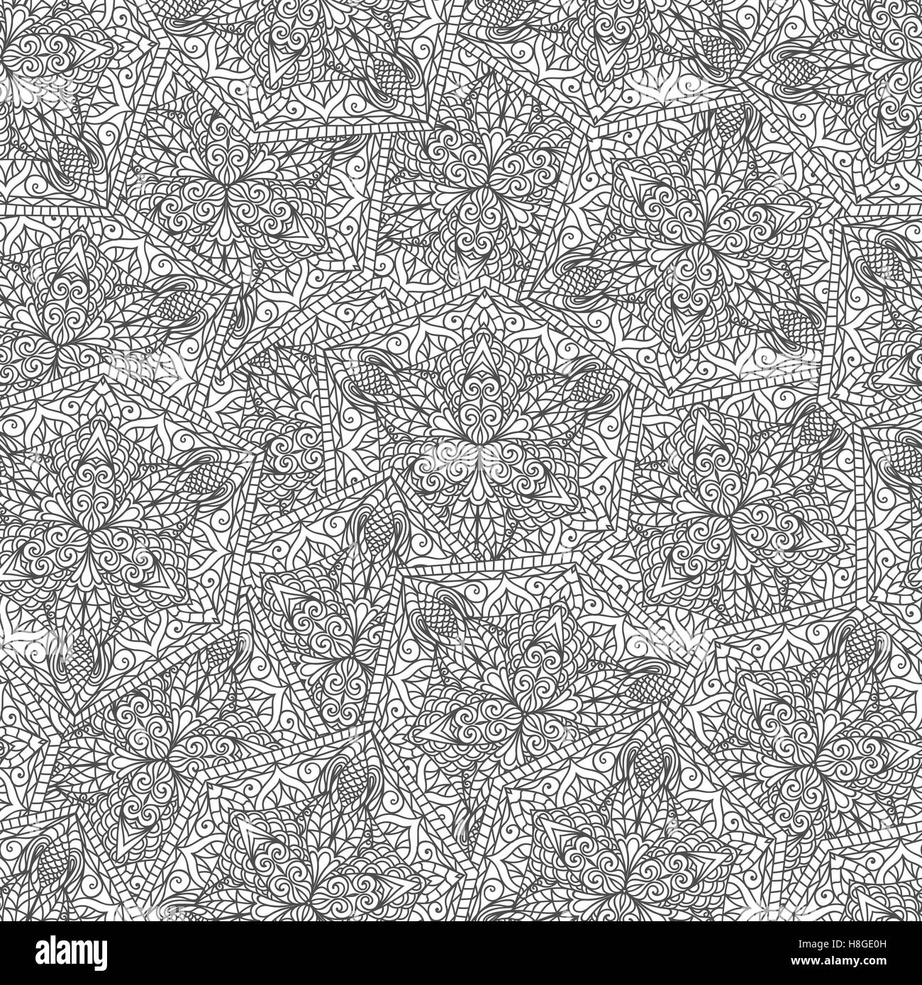 Hand drawn seamless Flower pattern. Doodle style Stock Vector Image ...