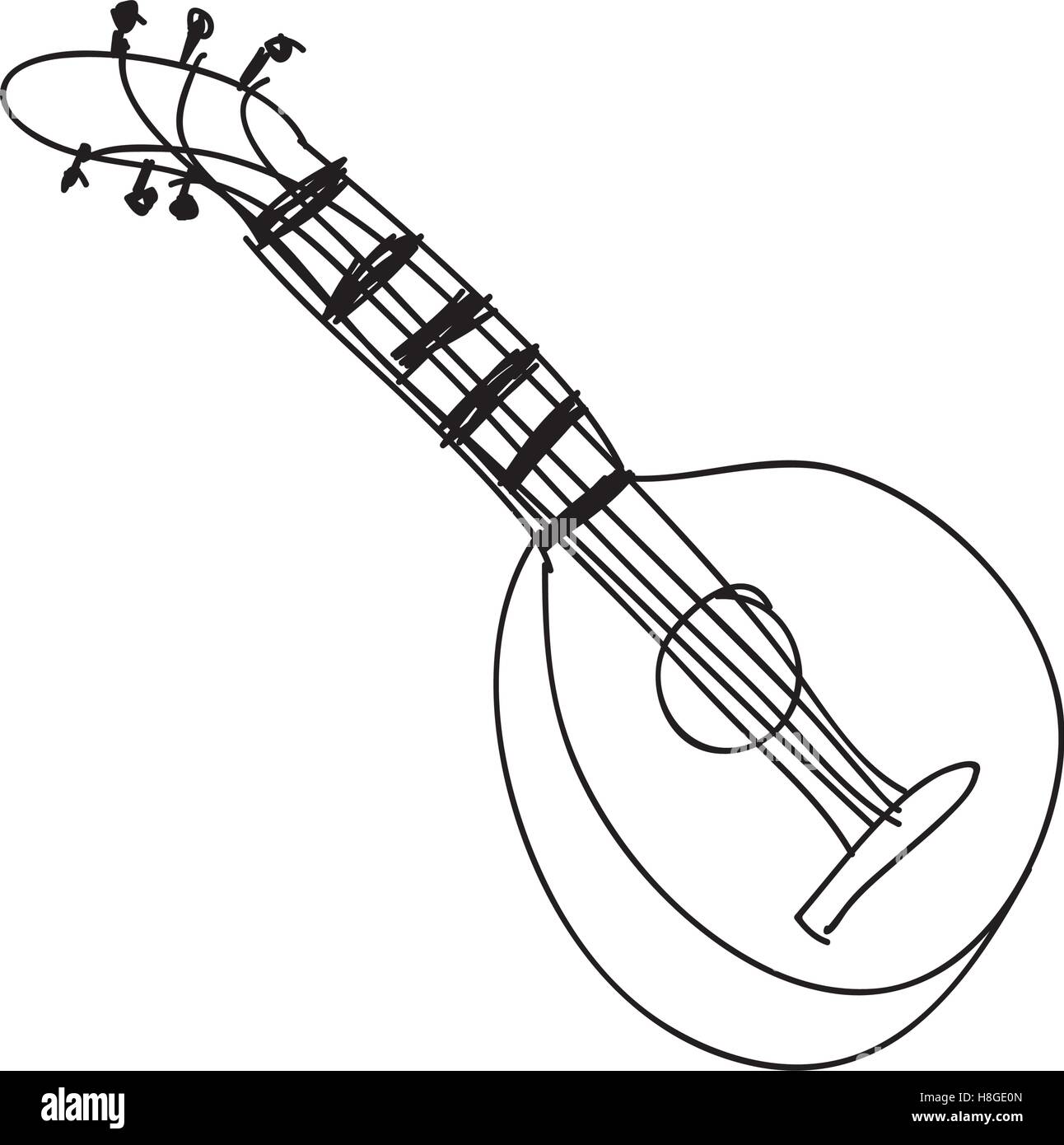 mandolin guitar instrument icon image vector illustration design Stock Vector