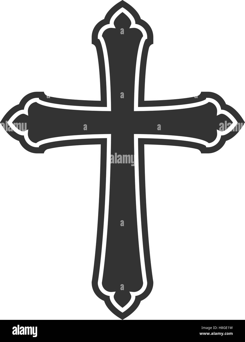Symbol of a church cross. Christianity religion symbol Stock Vector