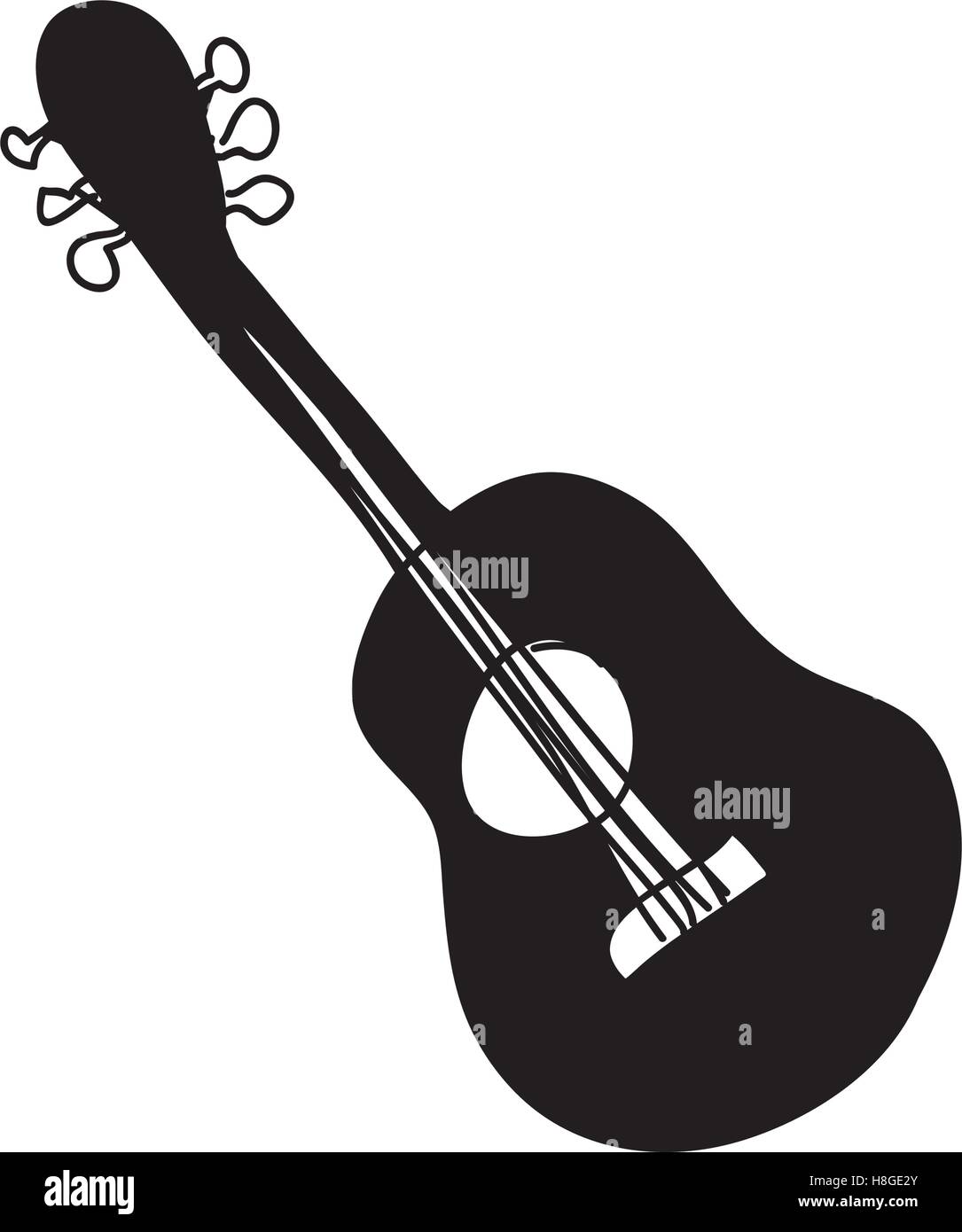 acoustic guitar instrument icon image vector illustration design Stock Vector