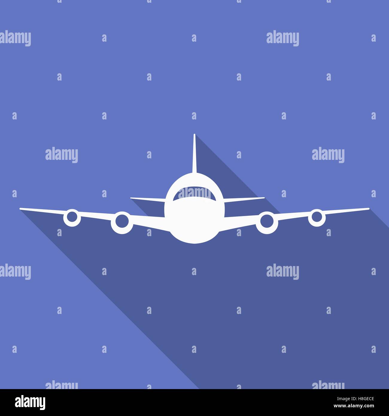 Icon of Plane. Airplane symbol front view. Aircraft vector silhouette ...
