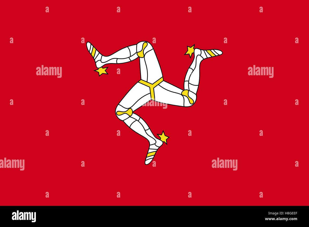 Flag of Isle of Mann. Vector illustration eps 10 Stock Vector