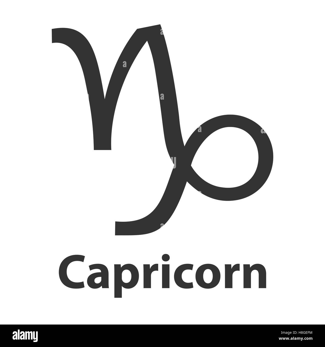 Capricorn, sea goat zodiac sign. Vector Illustration, icon Stock Vector