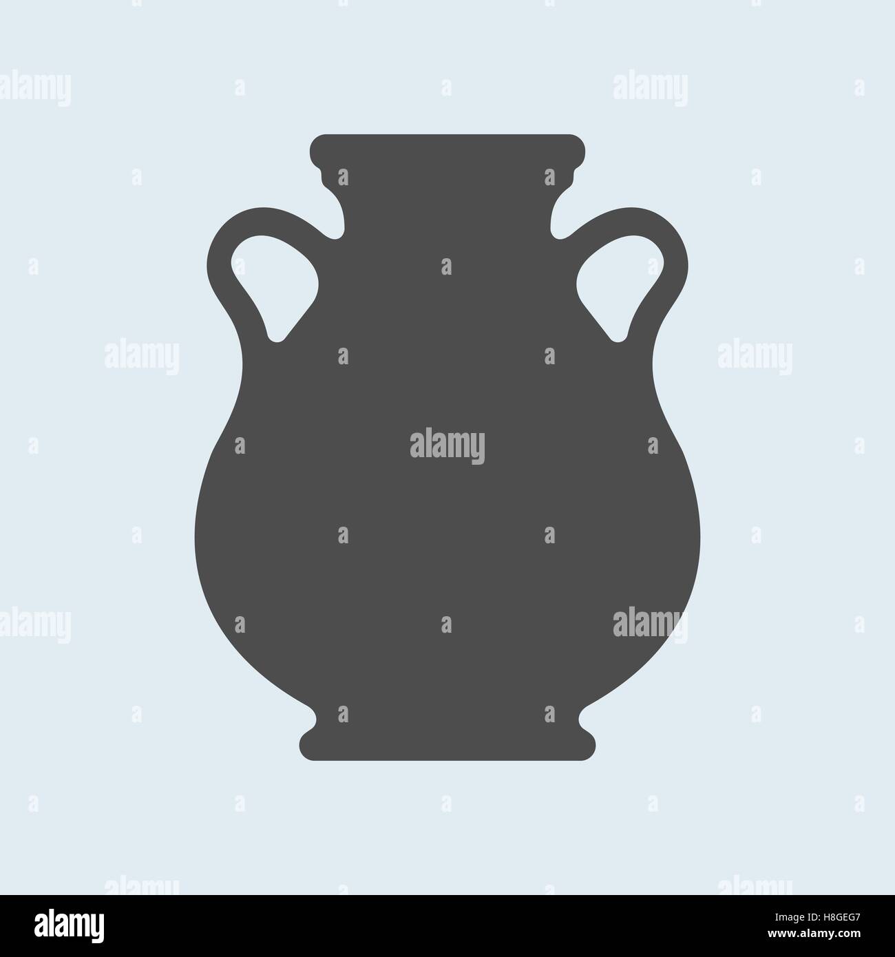 Icon of Ancient, antique vase or amphora. Pottery utensil, crockery vector sign, symbol Stock