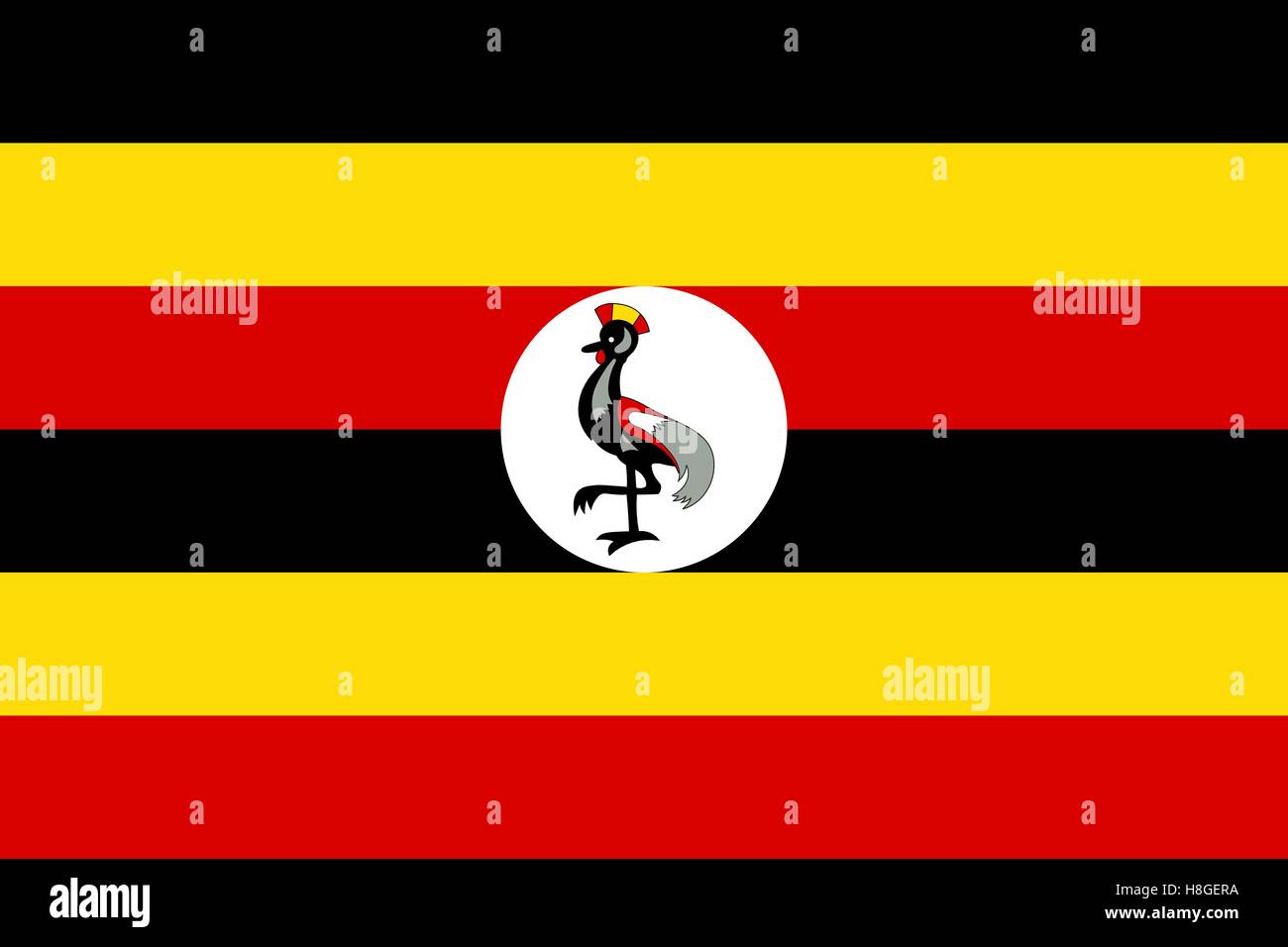 Flag of Uganda Stock Vector