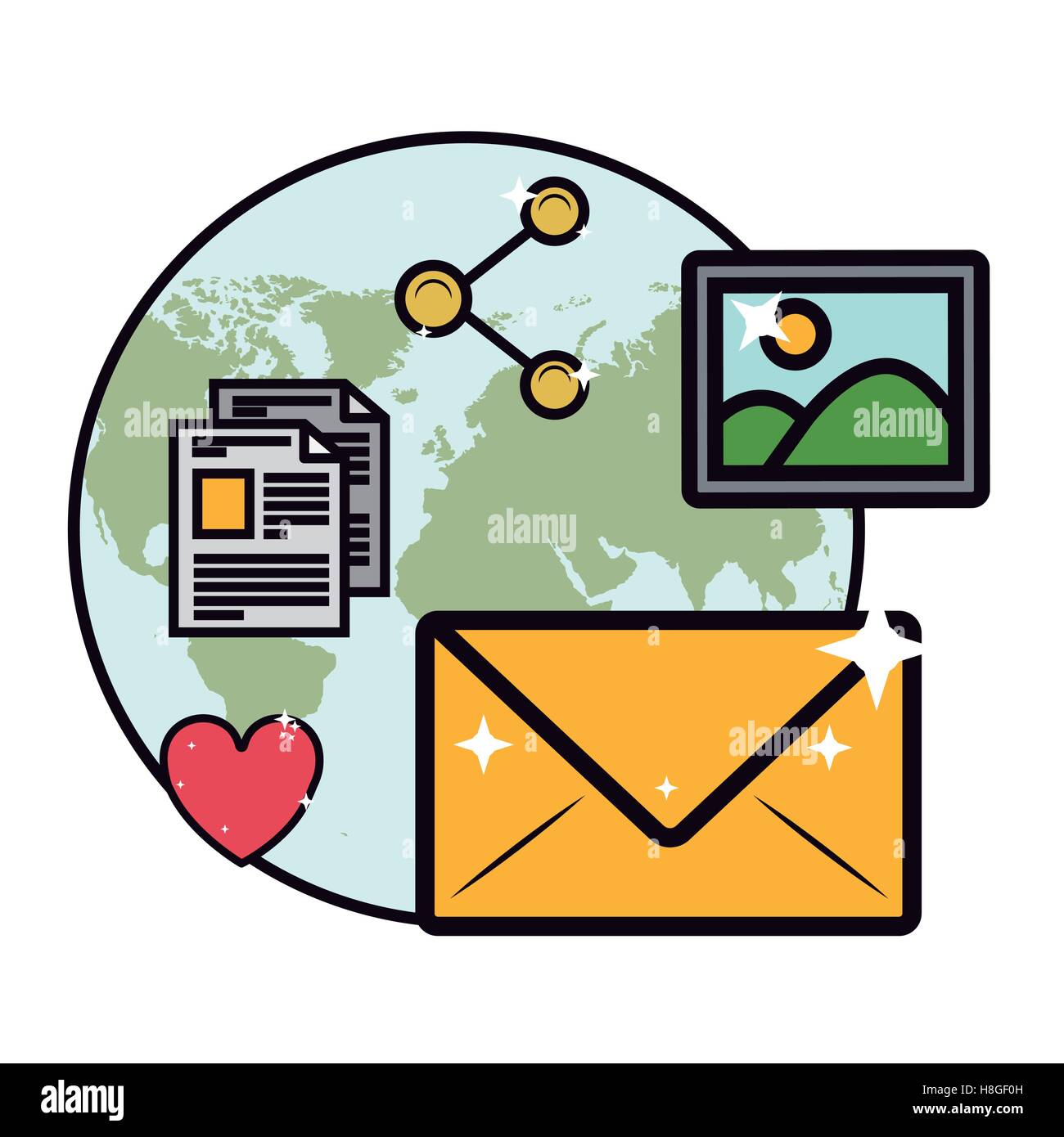 message envelope and communications related icons image vector ...