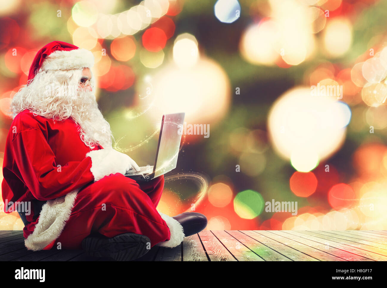 Christmas gifts with internet Stock Photo