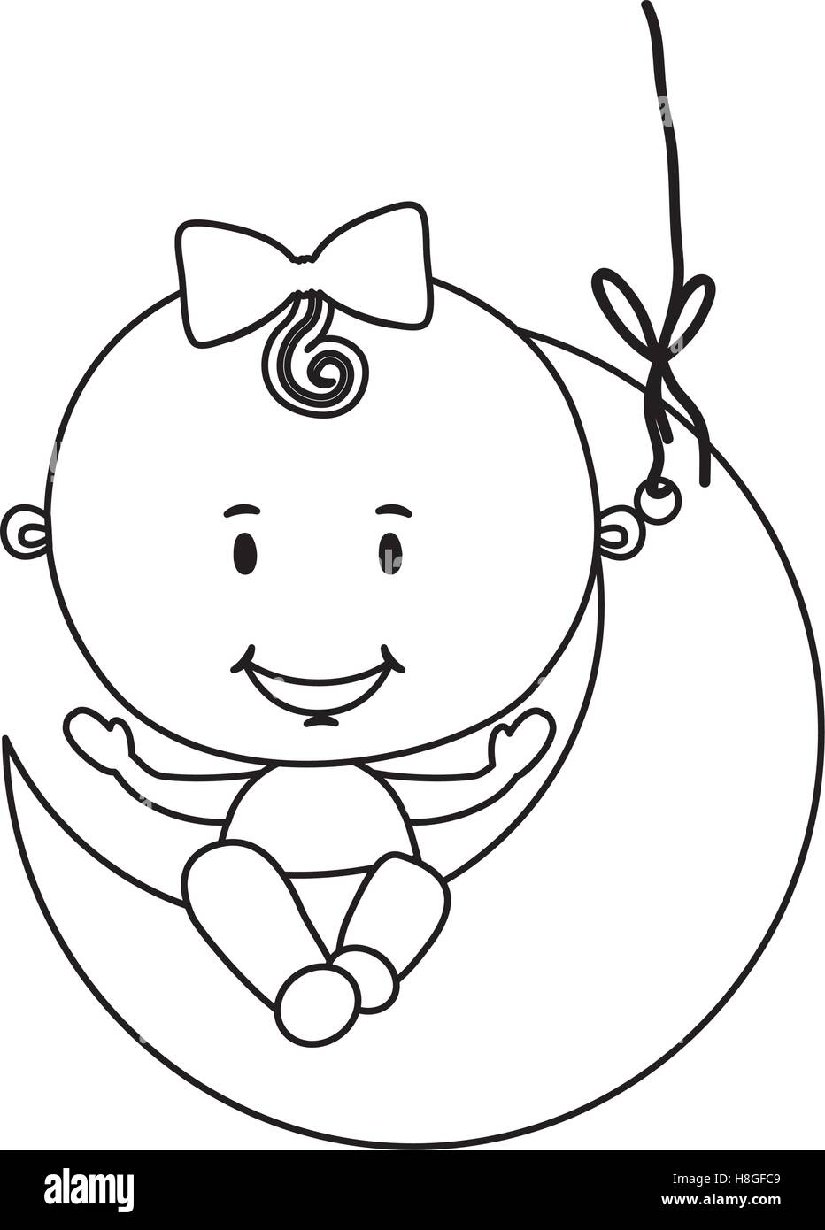 cute baby girl icon image vector illustration design Stock Vector Image ...