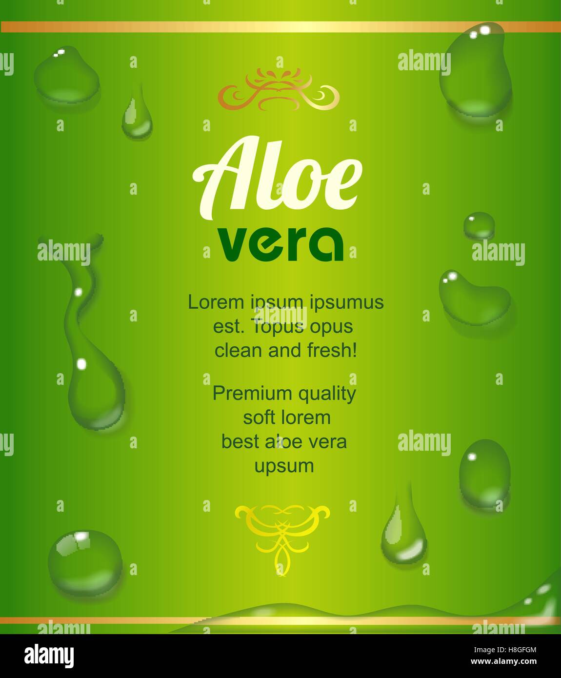 Aloe Vera juice drops elements on green background Stock Vector Image & Art  - Alamy