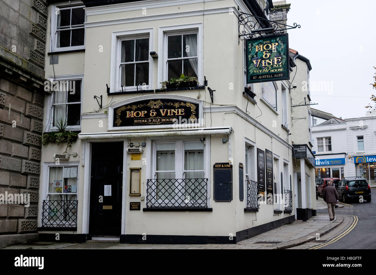 St Austell Town Cornwall England UK Hop and Vine Pub Stock Photo Alamy