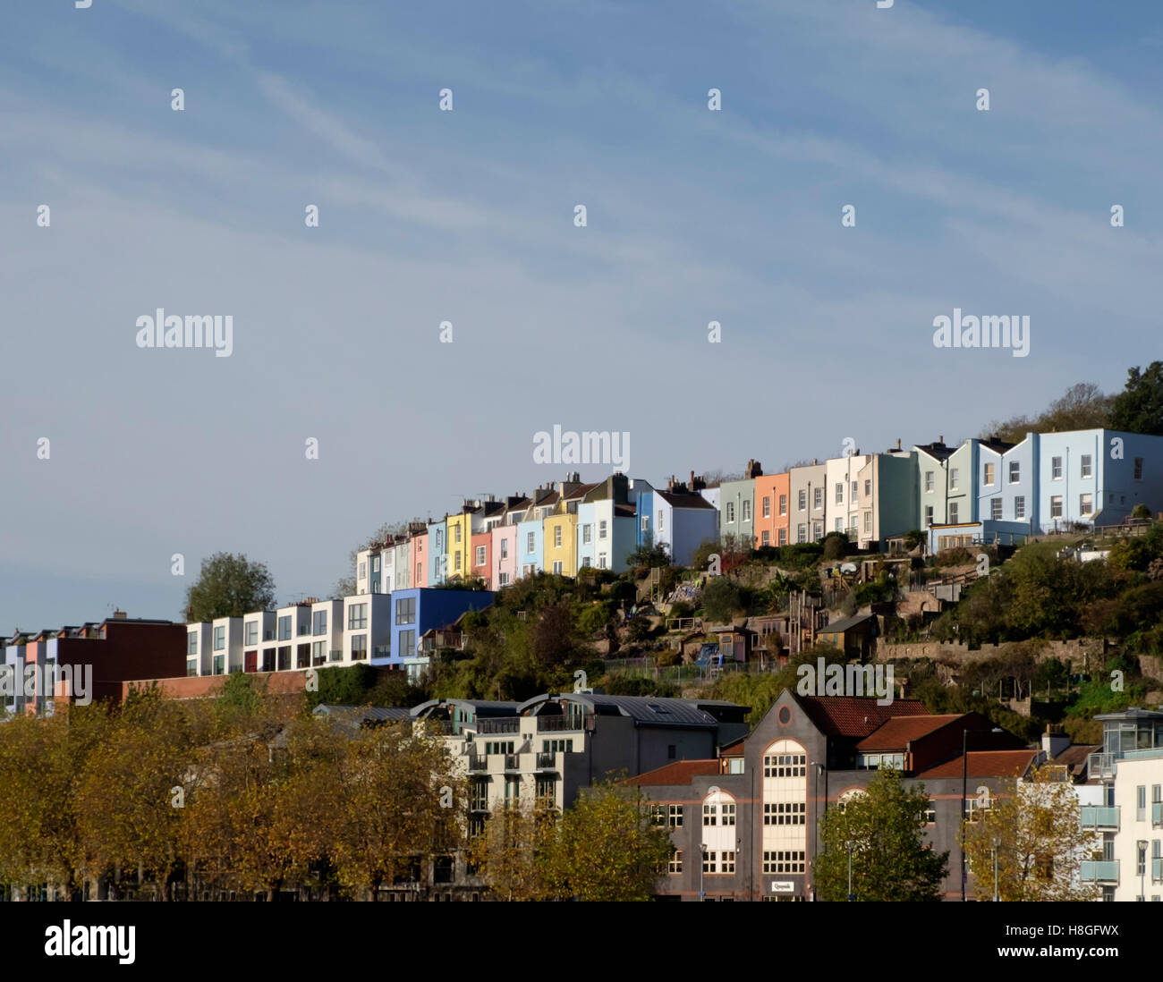 Multi colored houses Hotwells Clifton bristol Stock Photo Alamy