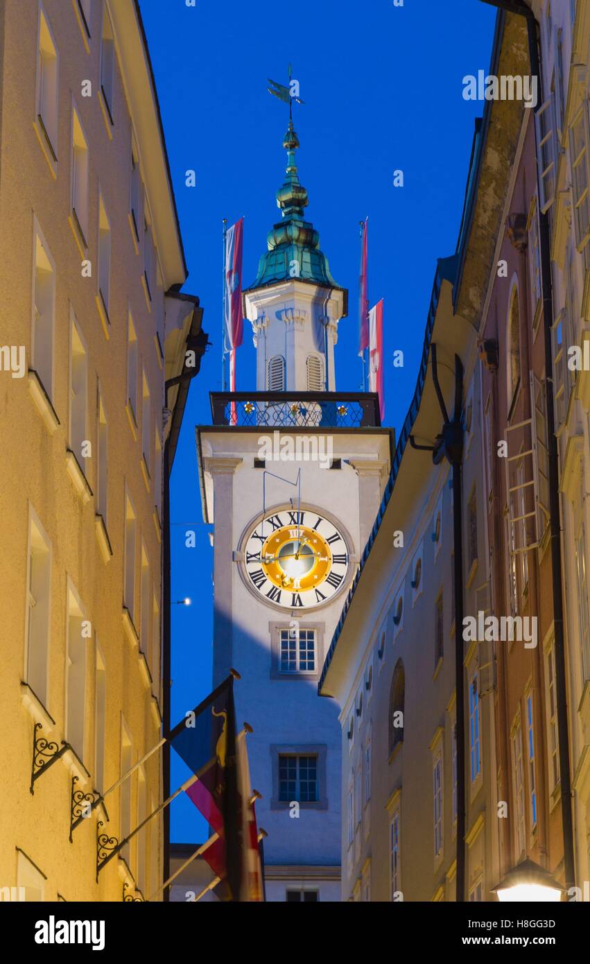 Salzburg city hall clock tower hires stock photography and images Alamy