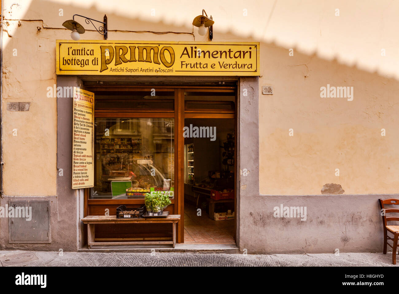 A small shop in Arezzo, Italy. Stock Photo
