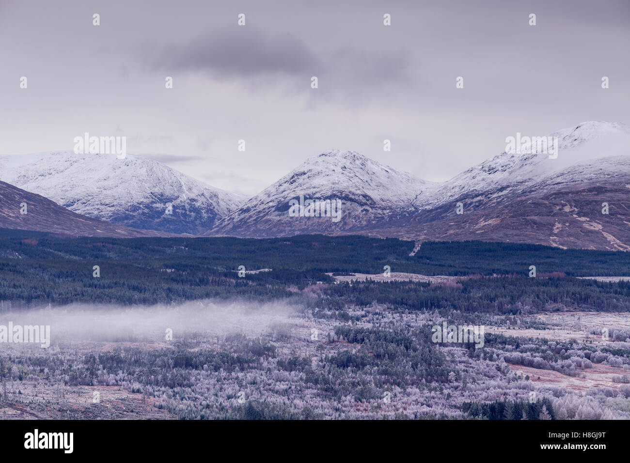 Mountainous scenery in Glen Garry in the Scottish Highlands. Stock Photo
