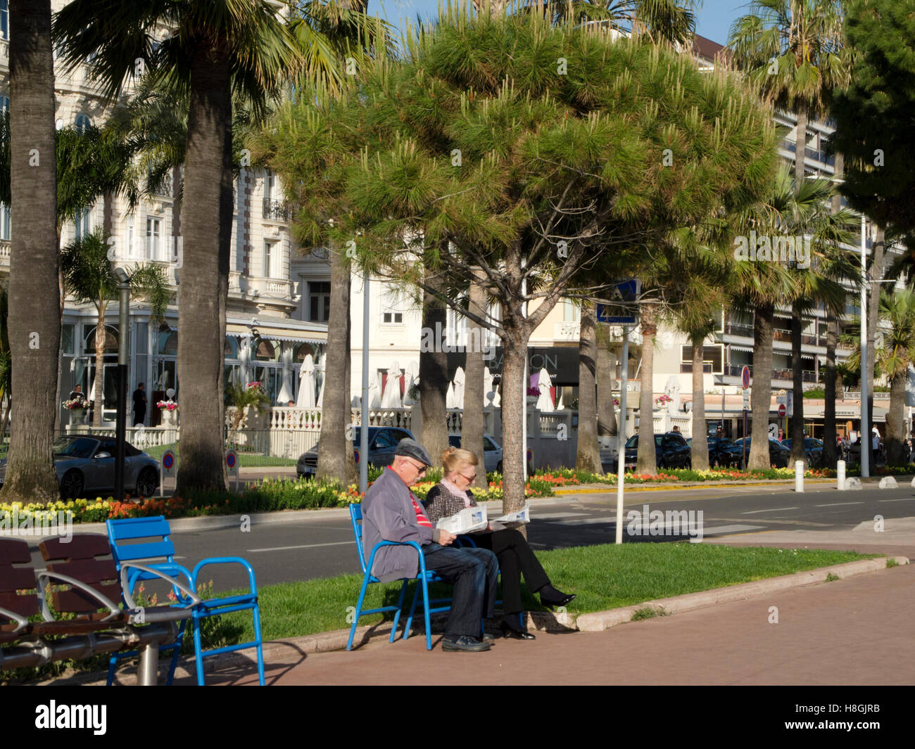 Frankreich, Cote d Azur, Cannes, Flaniermeile Boulevard de la Croisette Stock Photo