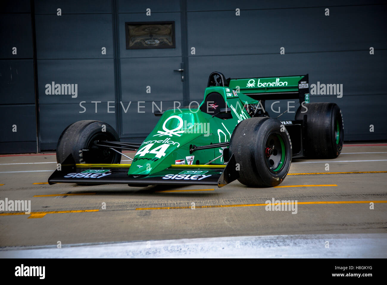 The Tyrrell 012 in Benetton colours that will be racing in the FIA Masters  Historic Formula One Stock Photo - Alamy