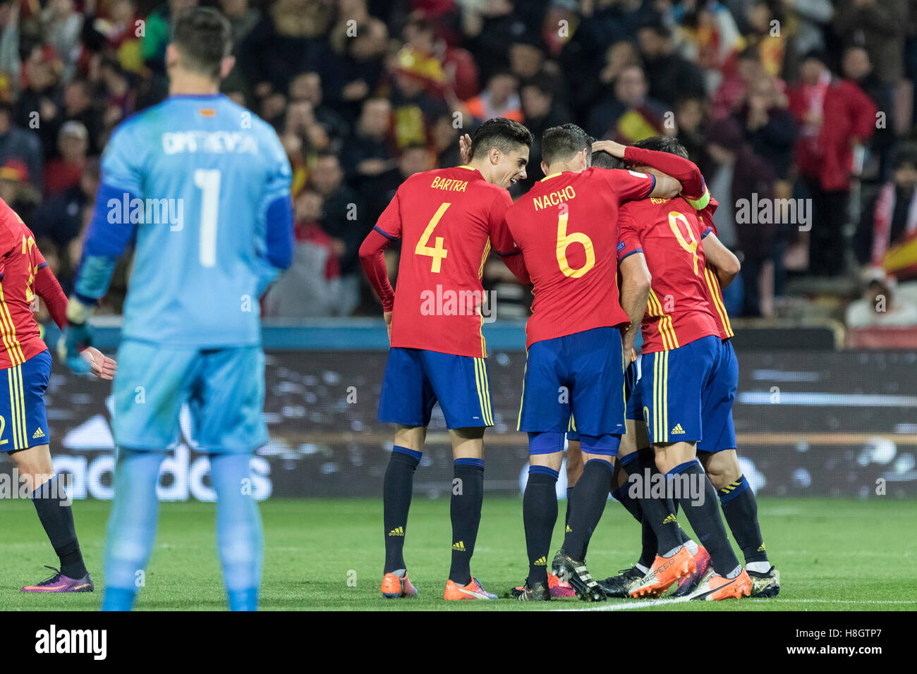 Granada, Spain. 12nd November, 2016. European Qualifiers Russian World Cup 2018 between Spain vs Macedonia in Los Carmenes Stadium. Credit:  ABEL F. ROS/Alamy Live News Stock Photo