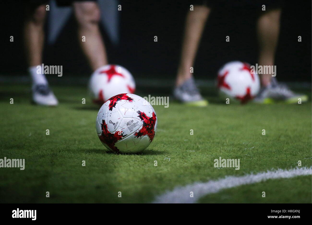 Moscow, Russia. 11th Nov, 2016. Unveiling Krasava, the Official Match Ball  for the 2017 FIFA Confederations