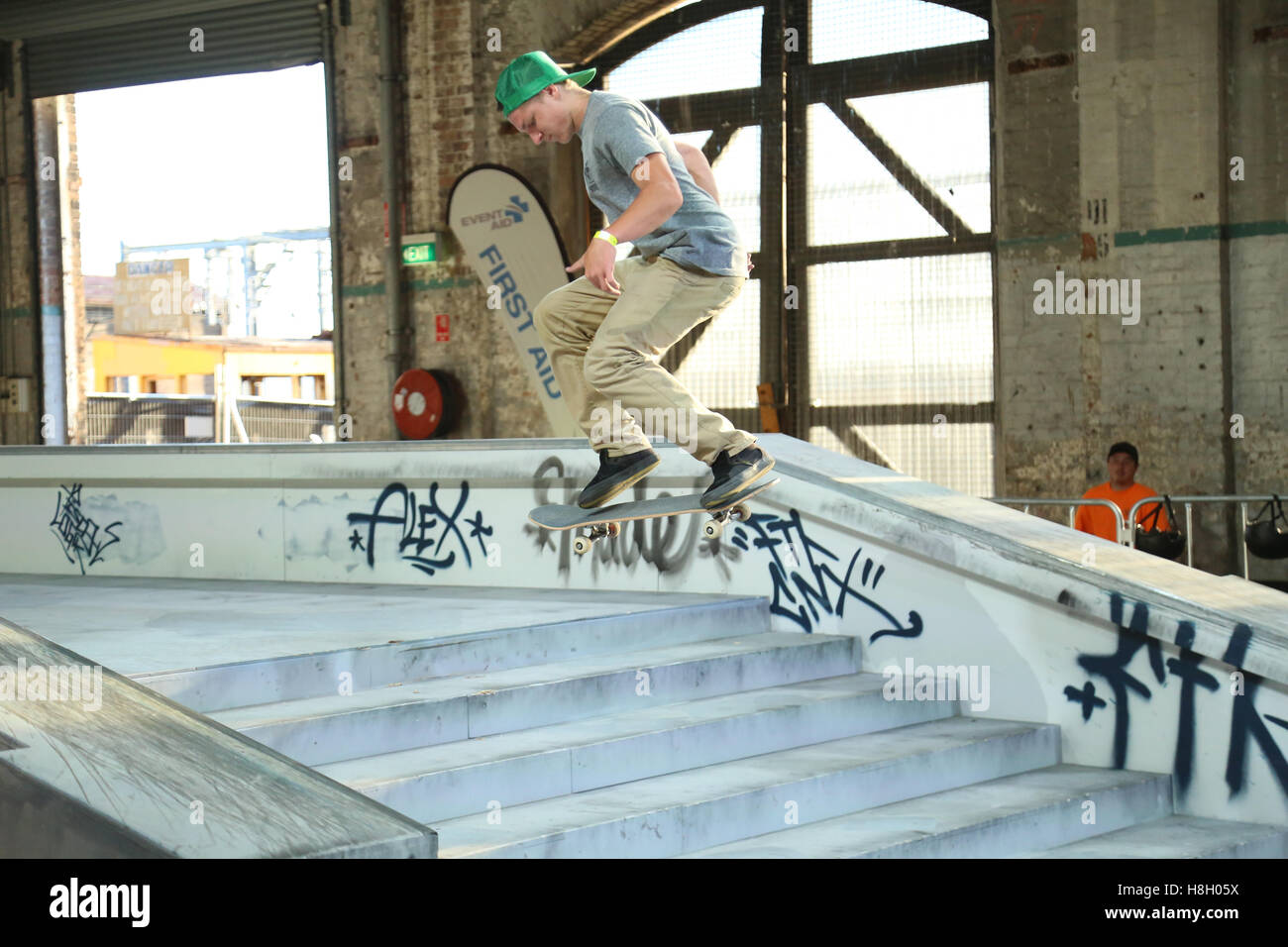Sydney, Australia. 13 November 2016. MADE Sydney: Fashion, Music, Skate at  Carriageworks. Pictured: Hubba Hideout skate competition. Credit: Credit:  Richard Milnes/Alamy Live News Stock Photo - Alamy