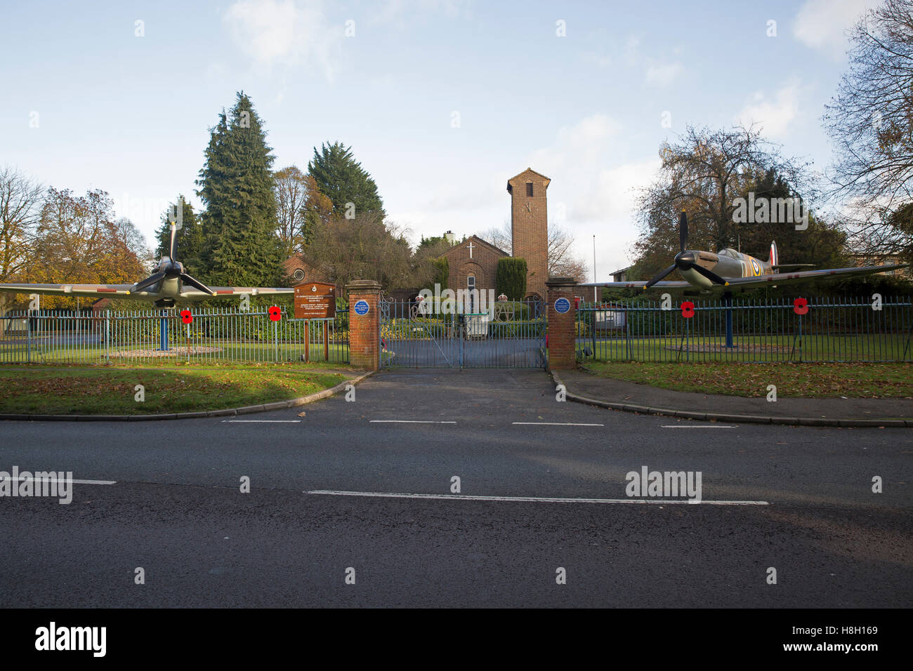 Biggin Hill, UK. 13th November 2016. Gate Guardians outside St