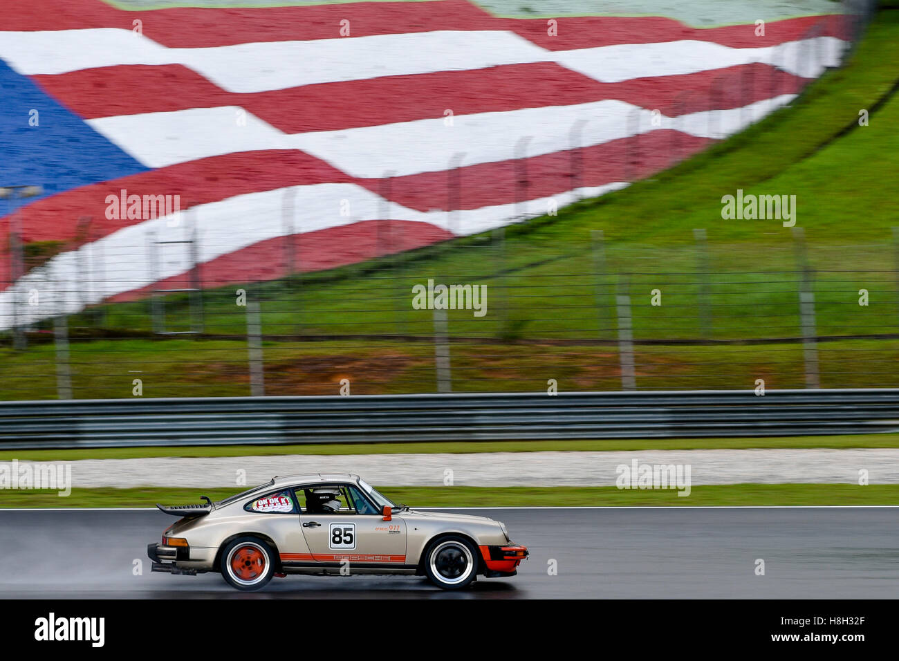 Peter Cardosa driving the (85) Porsche 911 Carrera on track during the Asia Classic Car Challenge at Sepang Circuit on November 12, 2016 in Kuala Lumpur, Malaysia. Stock Photo