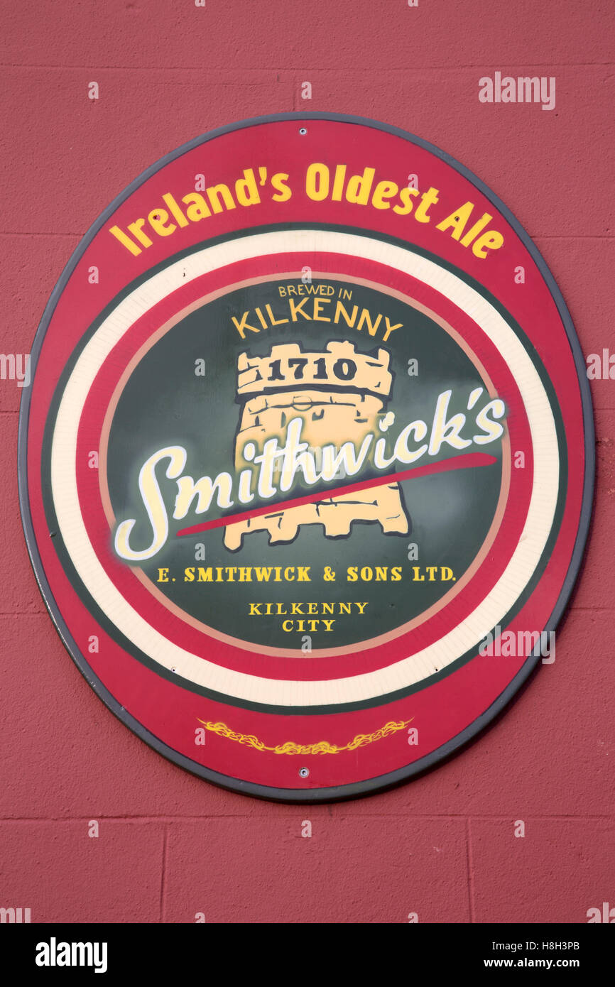 Smithwicks Irish Ale Sign, Kilkenny; Ireland Stock Photo Alamy