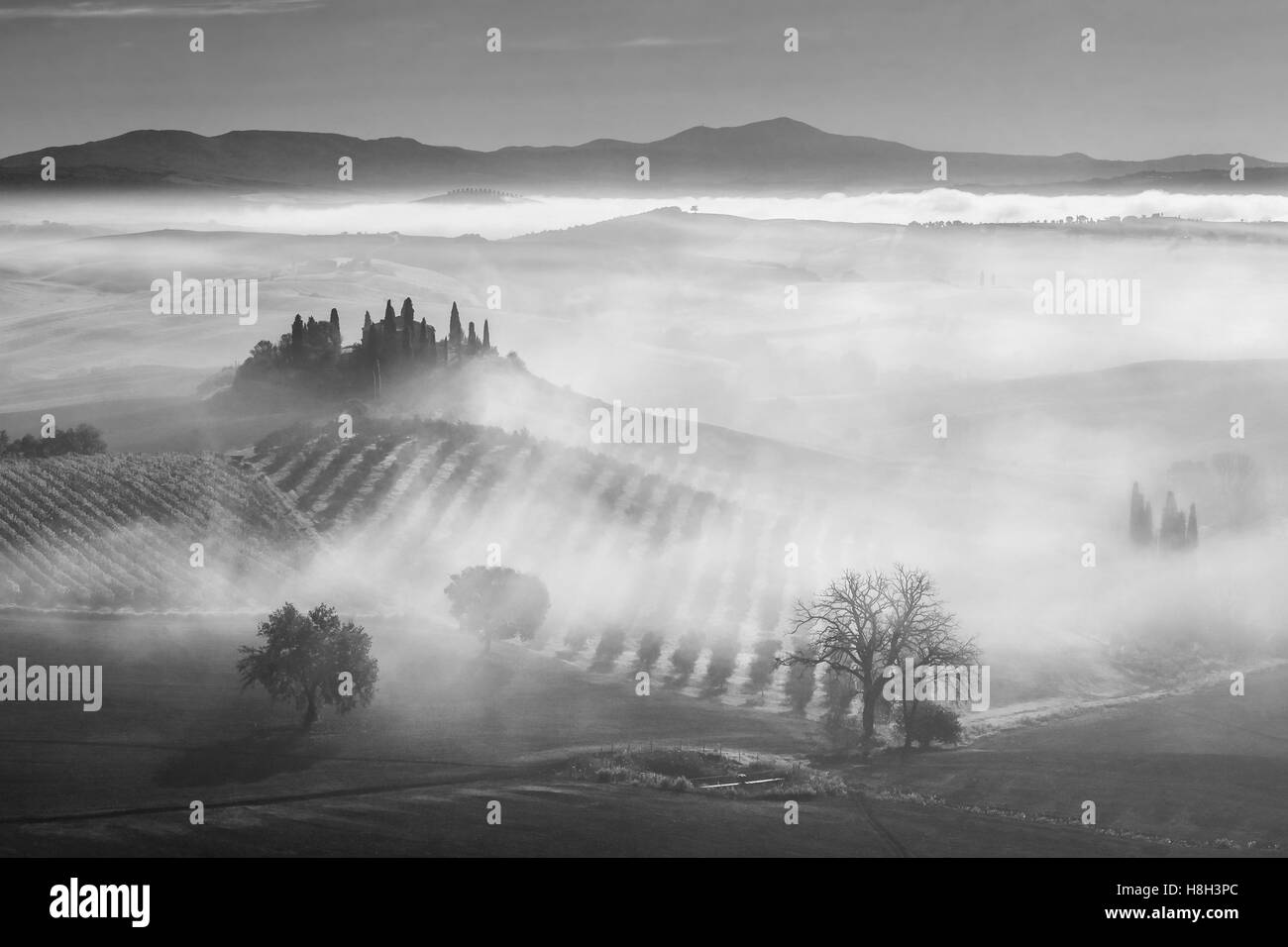 Tuscany outdoor Black and White Stock Photos & Images - Alamy