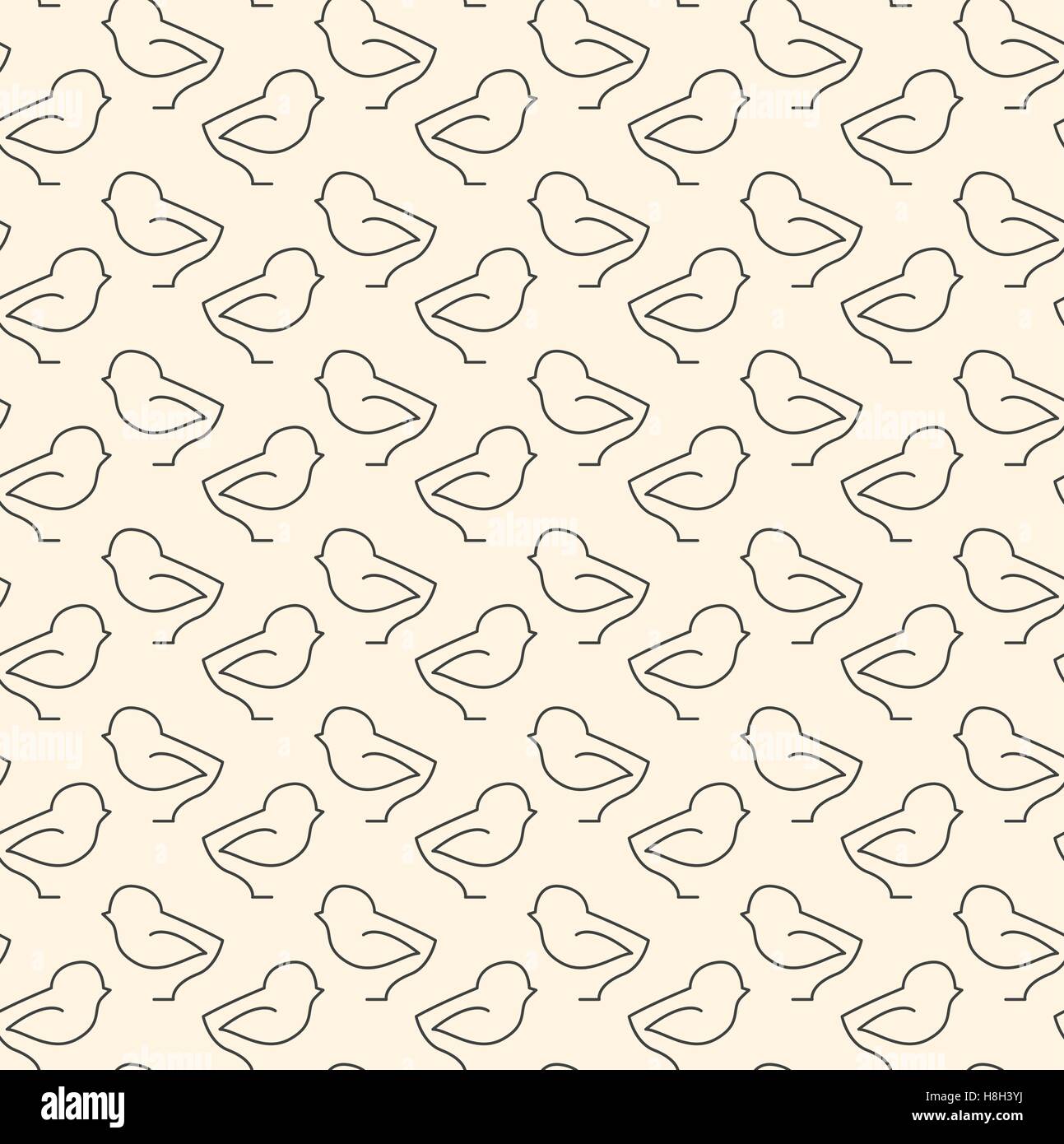 Small Chicken Pattern Linear small chicken seamless pattern on beige background Stock Vector ...