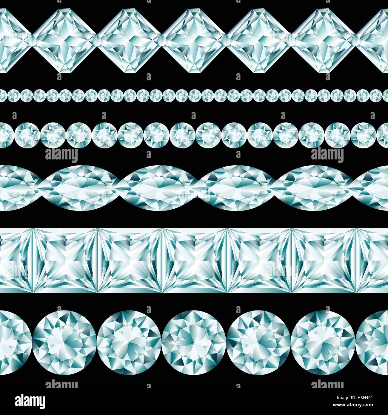 Diamond borders set on black background Stock Vector Image & Art Alamy