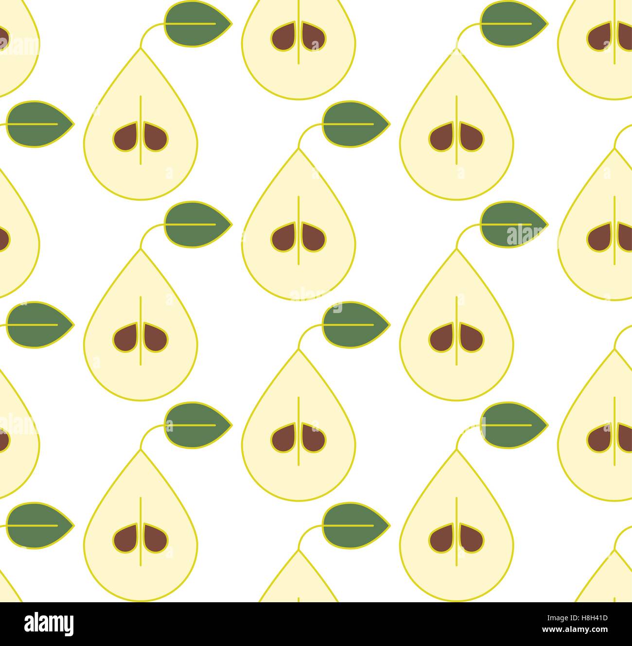 Seamless geometric pear pattern on white background Stock Vector Image ...