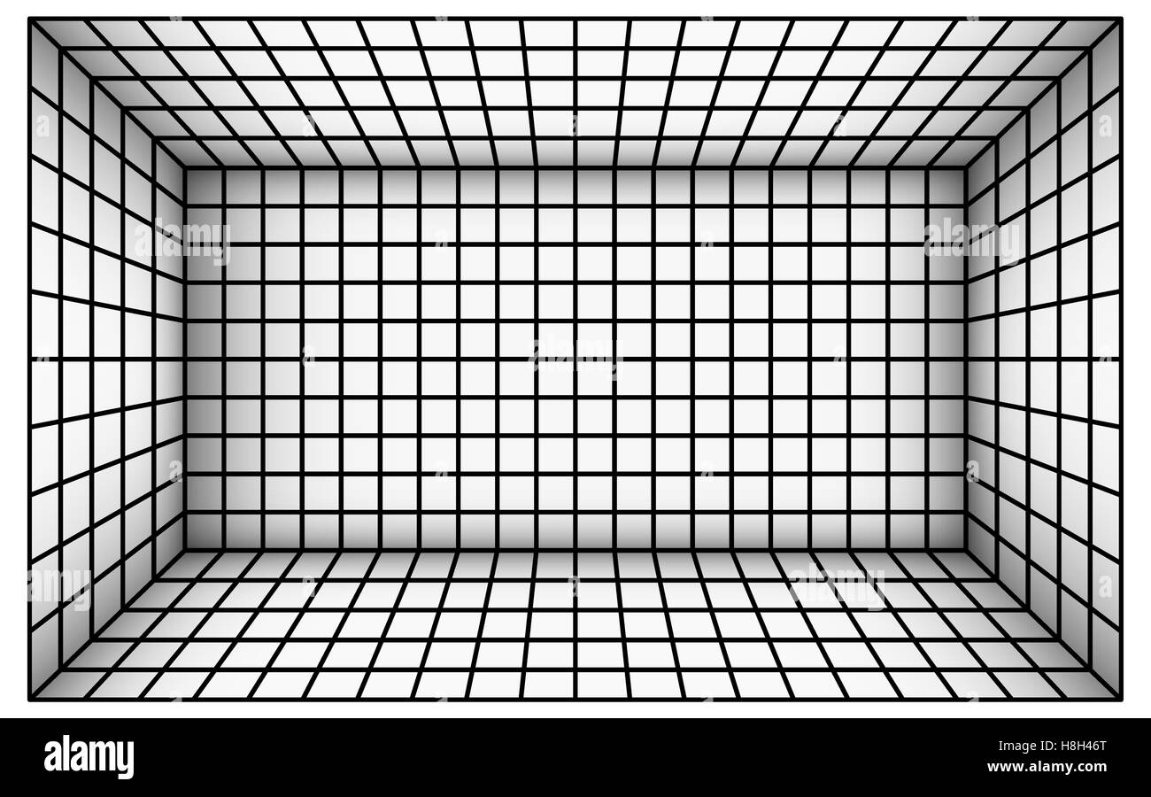 empty futuristic room with shaded wall and subdivision Stock Vector