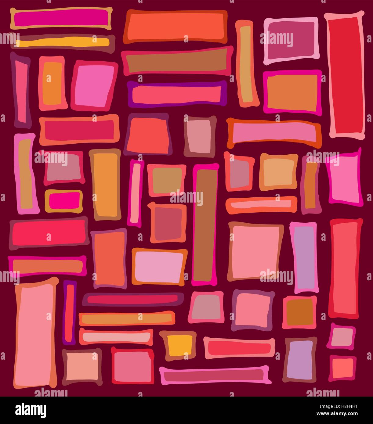 liquid rectangle and square shapes in red pink orange Stock Vector ...