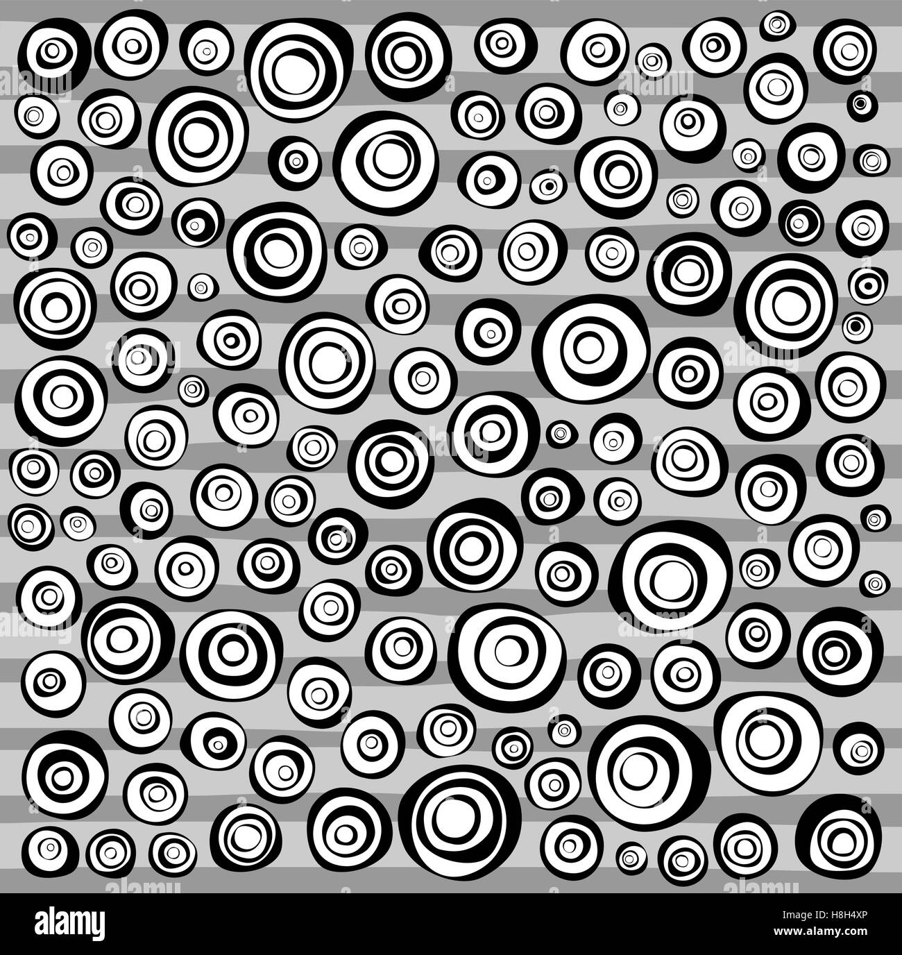 loop spiral concentric circles collection in black and white Stock ...