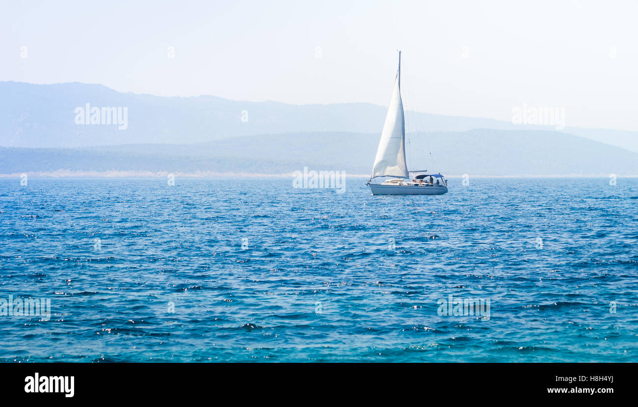 Sailboat yacht on the sea Stock Photo